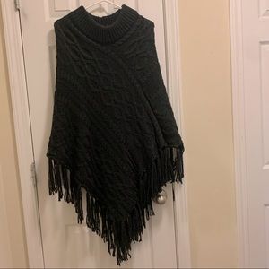 APT. 9 Black Sweater Poncho